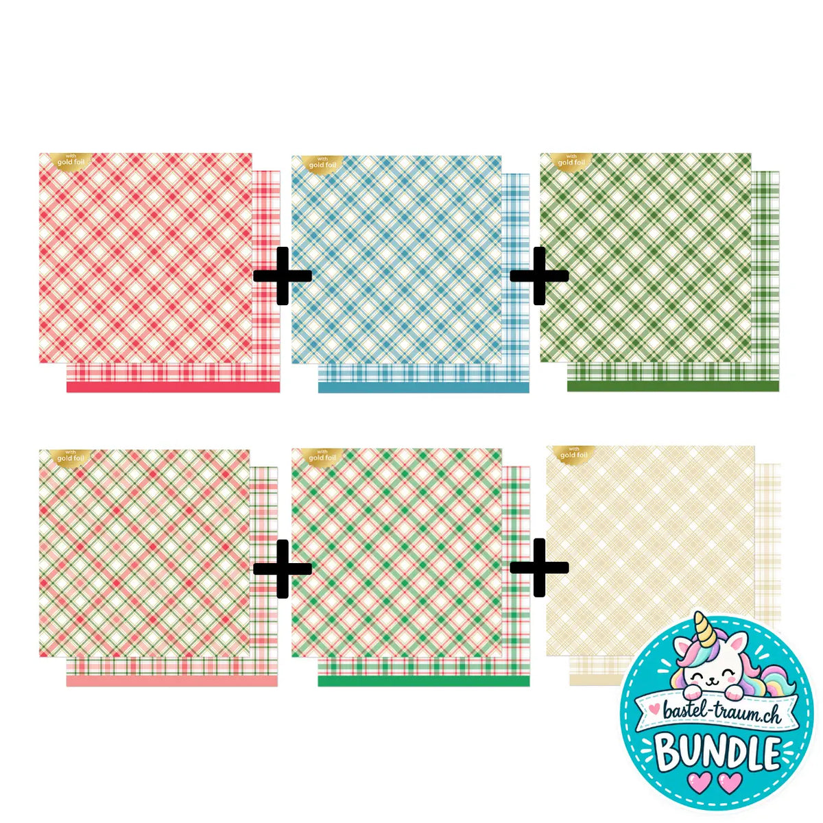 Lawn Fawn Holiday Gold Foil Paper Bundle 12x12