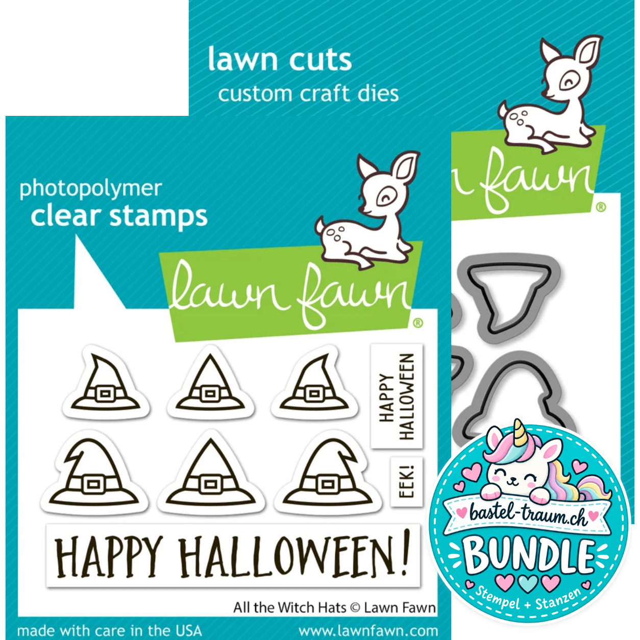 Lawn Fawn All the Witch Hats Clear Stamp Set + Lawn Cuts