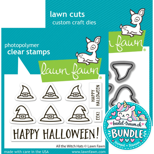 Lawn Fawn All the Witch Hats Clear Stamp Set + Lawn Cuts