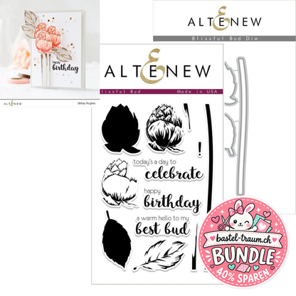 Altenew Blissful Bud Clear Stamps 4x6 + Stanzen