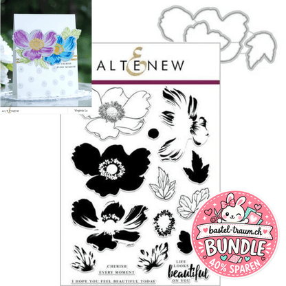 Altenew · Build A Flower: Anemone Clear Stamps 6x8 und Stanzen