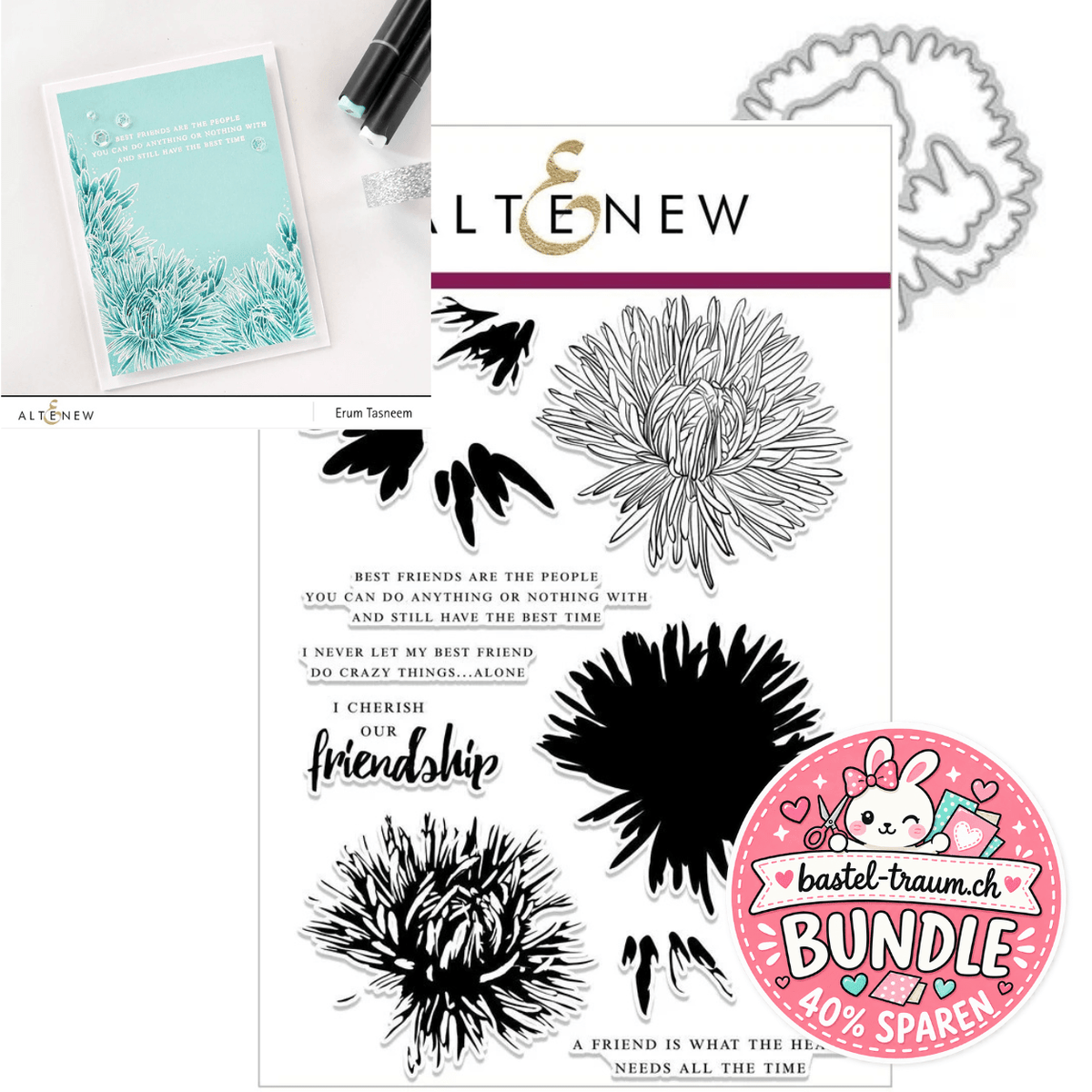 Altenew Build A Flower: Aster Clear Stamps 6x8 und Stanzen