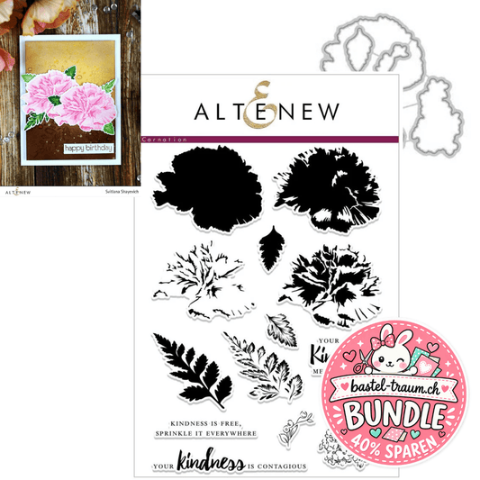 Altenew Build A Flower: Carnation Clear Stamps 6x8 und Stanzen