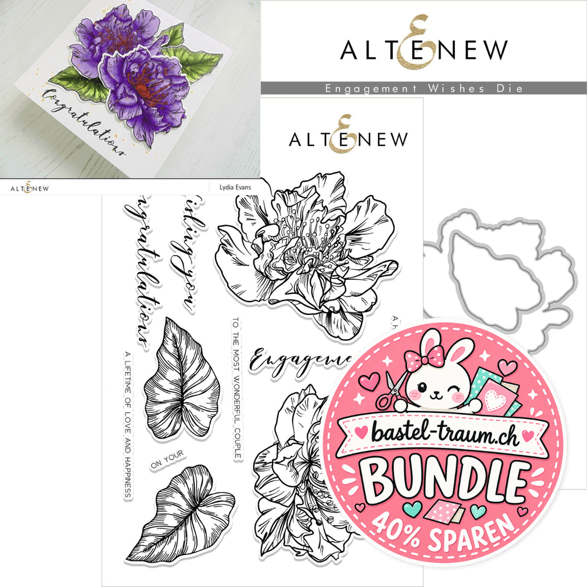 Altenew Engagement Wishes Clear Stamps + Stanzen