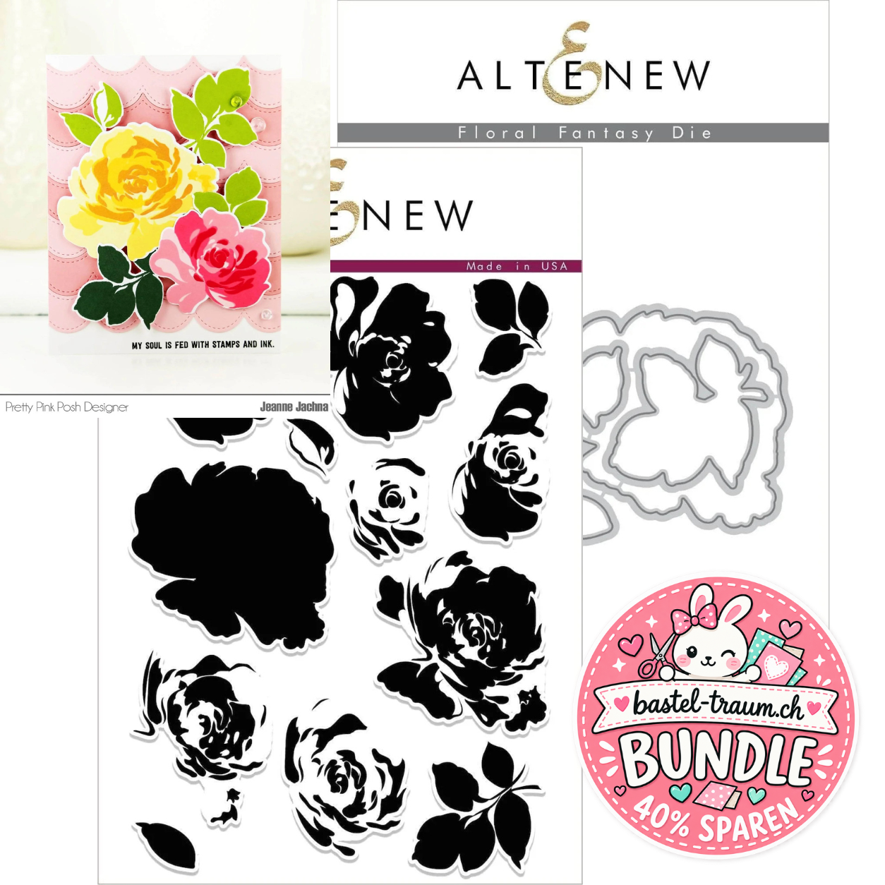 Altenew Floral Fantasy Clear Stamps + Stanzen