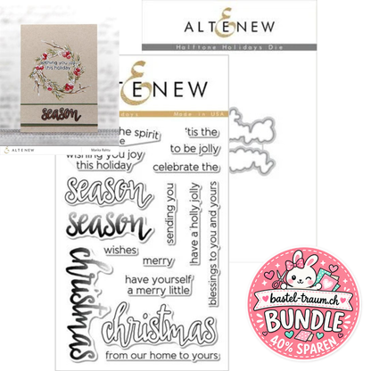 Altenew Halftone Holidays Clear Stamps + Stanzen