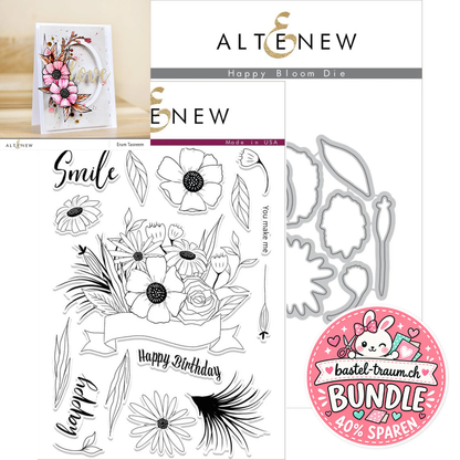 Altenew Happy Bloom Clear Stamps + Stanzen