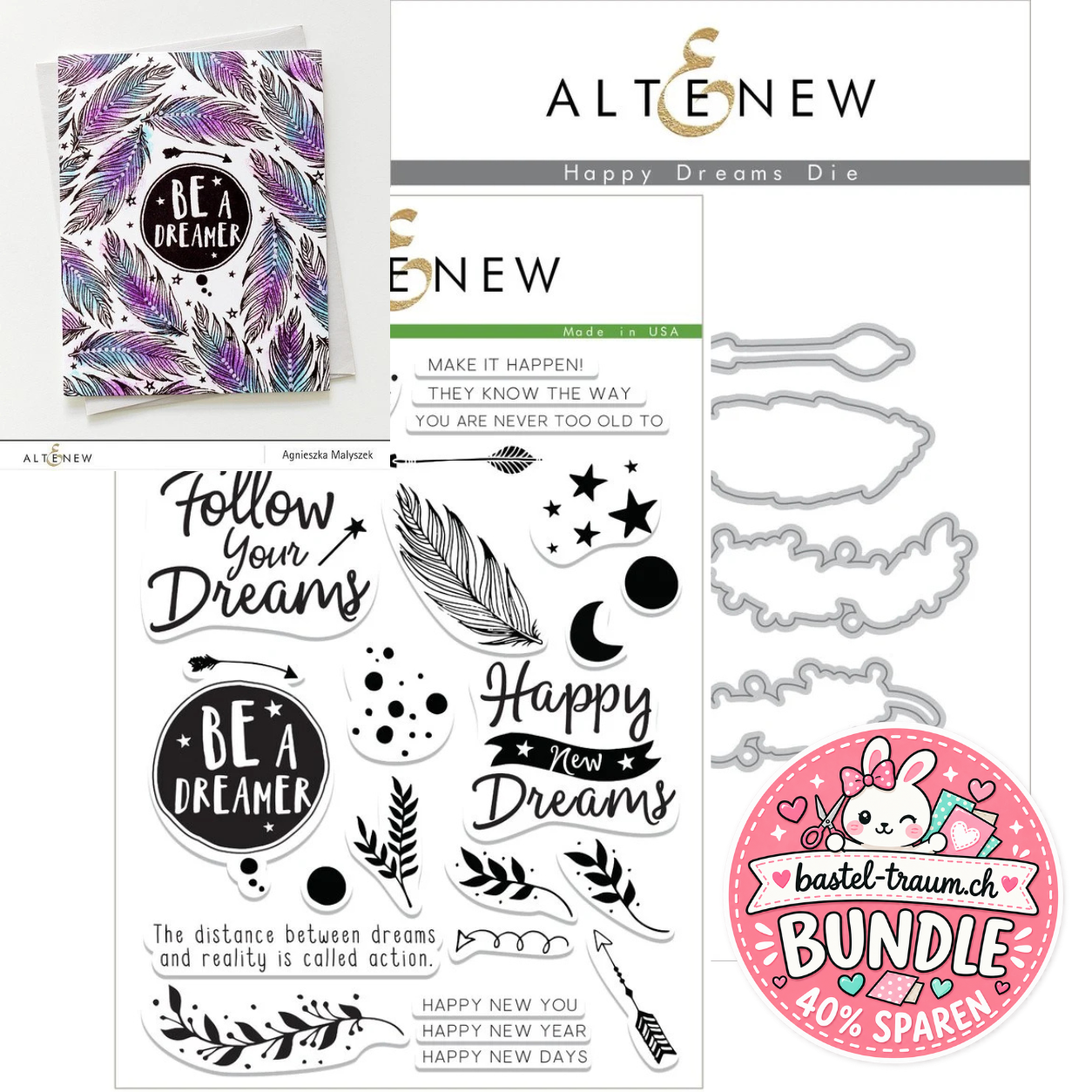 Altenew Happy Dreams Clear Stamps + Stanzen