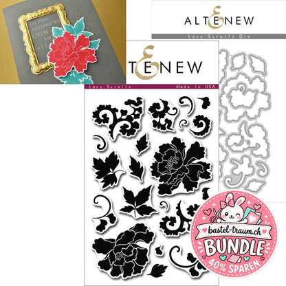 Altenew Lacy Scrolls Clear Stamps + Stanzen