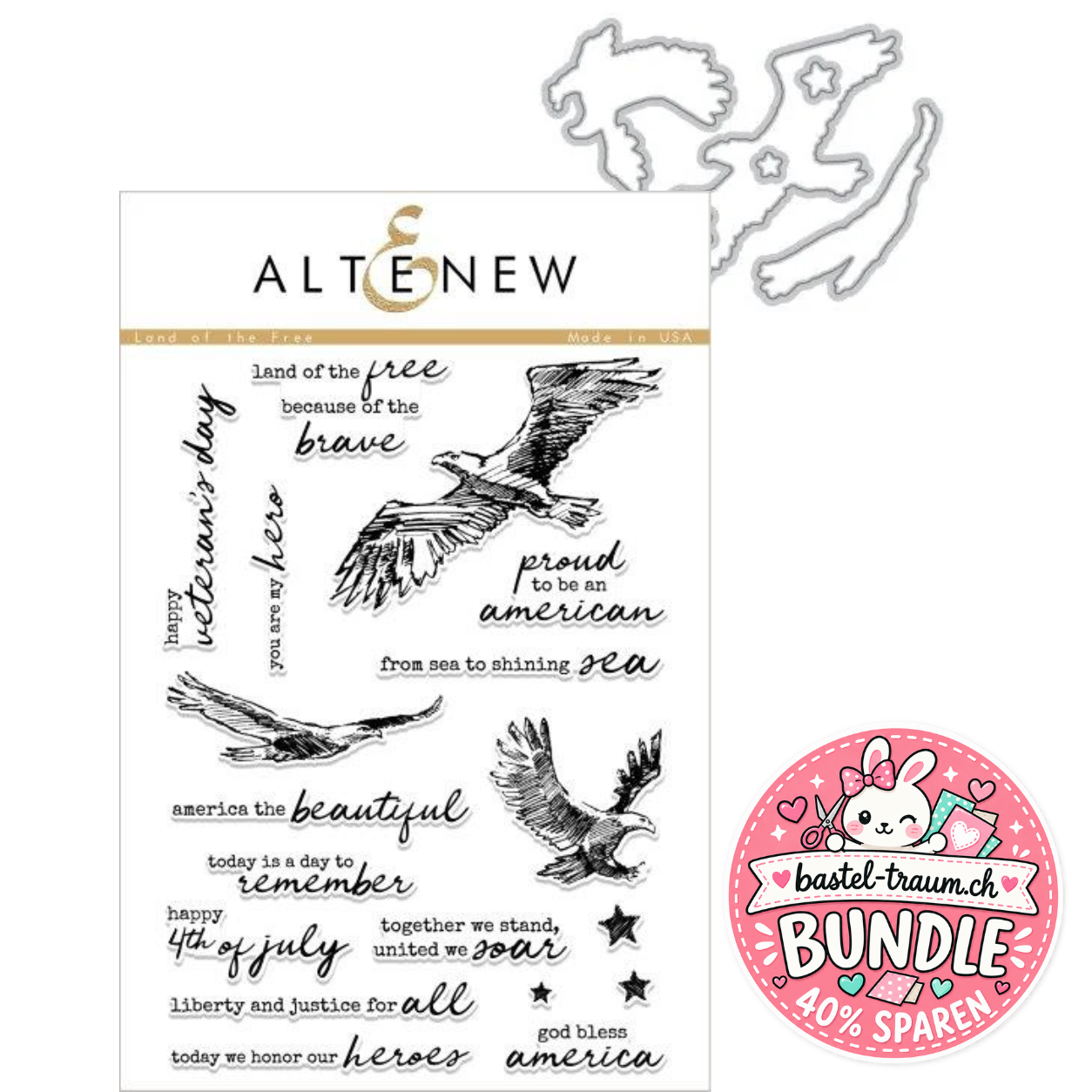 Altenew Land Of The Free Clear Stamps + Stanzen