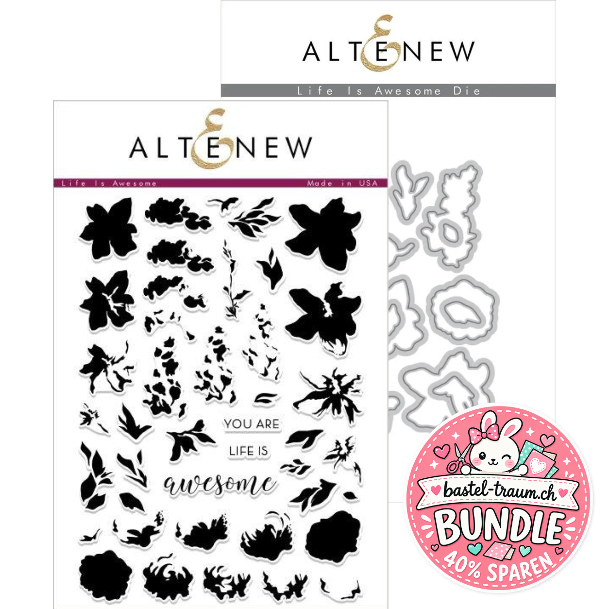 Altenew Life Is Awesome Clear Stamps + Stanzen