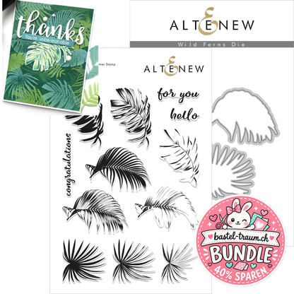 Altenew Wild Ferns Clear Stamps + Stanzen