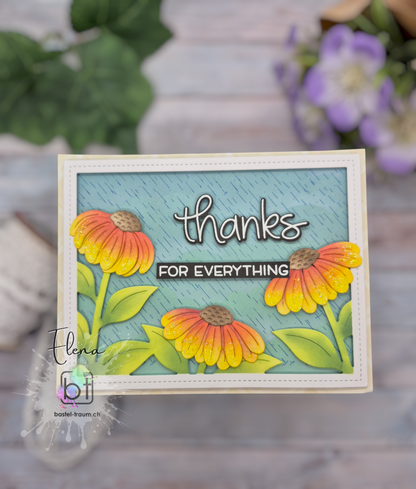 Materialien ✂️ 📏

Stanze
Big Blossom Backdrop Landscape

Stempel
Thanks Thanks Thanks