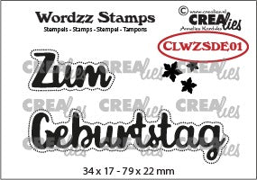 Crealies - Wordzz 01 - Zum Geburtstag - Clear Stamps
