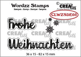 Crealies - Wordzz 05 - Frohe Weihnachten - Clear Stamps