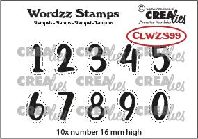 Crealies - Wordzz 99 - Zahlen 0-9 - Clear Stamps
