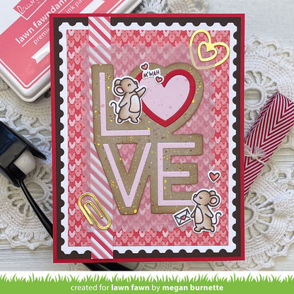 Lawn Fawn Giant outlined love Grosser Love Schriftzug Stand alone Stanzen