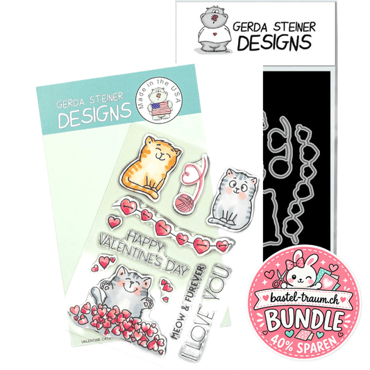 Gerda Steiner Designs Valentine Cats Clear Stamps 4x6 + Stanzen