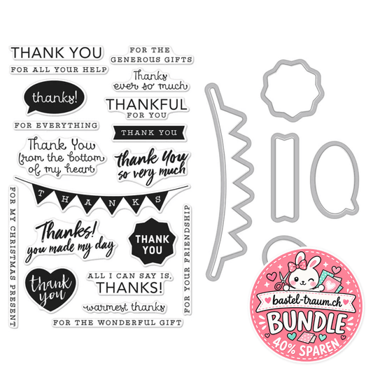 Hero Arts Thank You Messages Clear Stamps 4x6 + Frame Cuts Stanzen