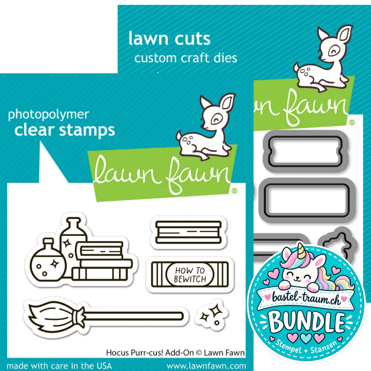 Lawn Fawn Hocus Purr-Cus! Add-On Clear Stamp Set + Lawn Cuts