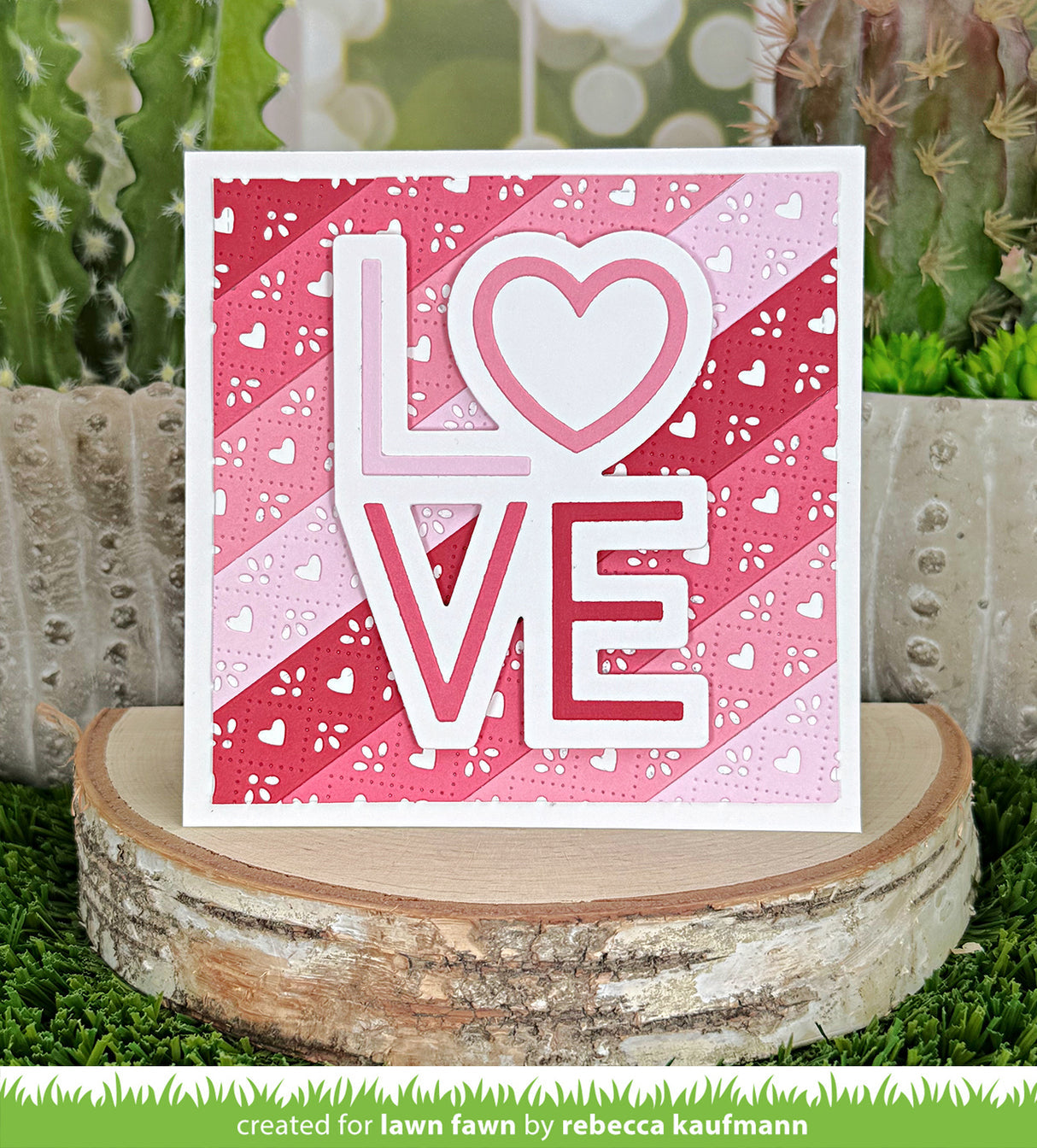 Lawn Fawn Quilted heart border Gesteppte Herzbordüre Stand alone Stanzen