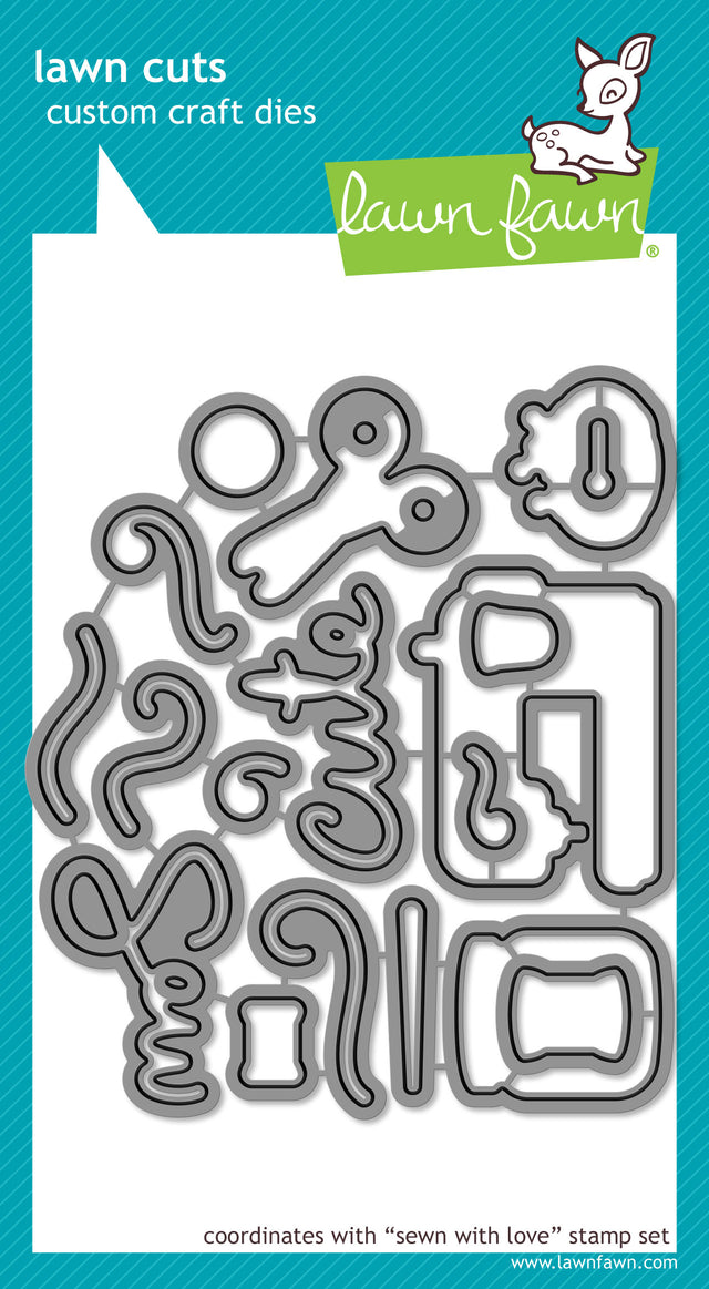 Lawn Fawn sewn with love lawn cuts Outline Stanzen