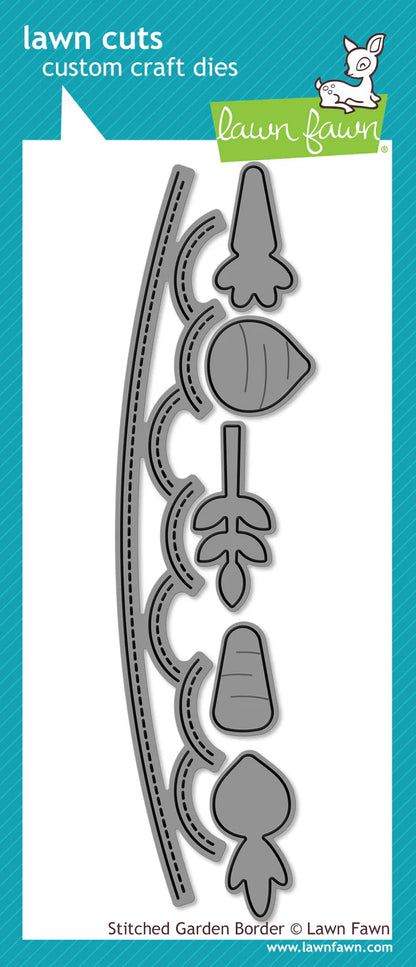 Lawn Fawn stitched garden border Stanzen Stand Alone