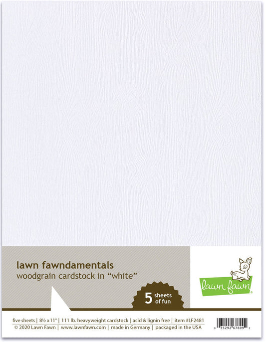 Lawn Fawn Woodgrain Cardstock White 8.5" x 11" (3 Pack)