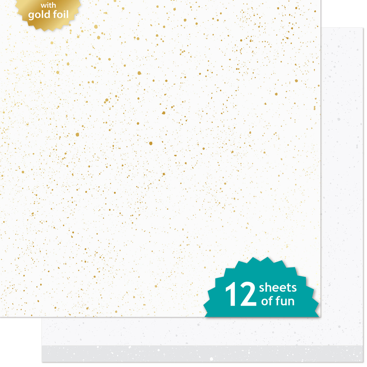 Lawn Fawn Spiffier Speckles Yeti Patterned Paper 12x12 – goldfoliert
