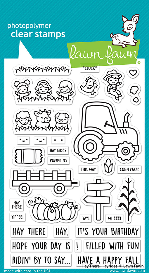 Lawn Fawn - Hay There, Hayrides! - clear stamp set 4x6