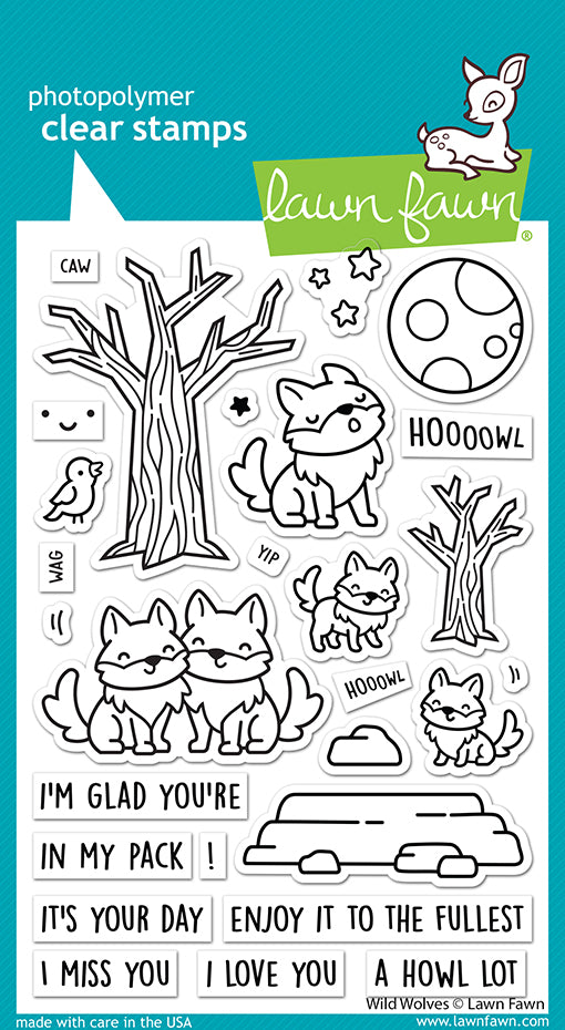 Lawn Fawn - Wild Wolves - clear stamp set 4x6