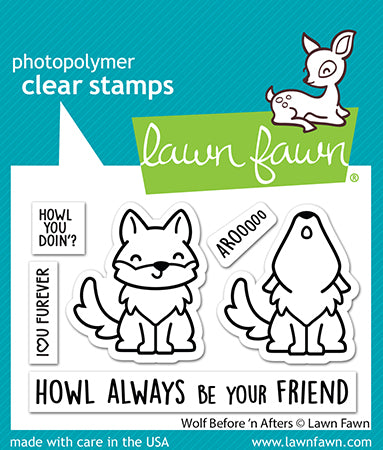 Lawn Fawn - Wolf Before 'N Afters - clear stamp set 2x3