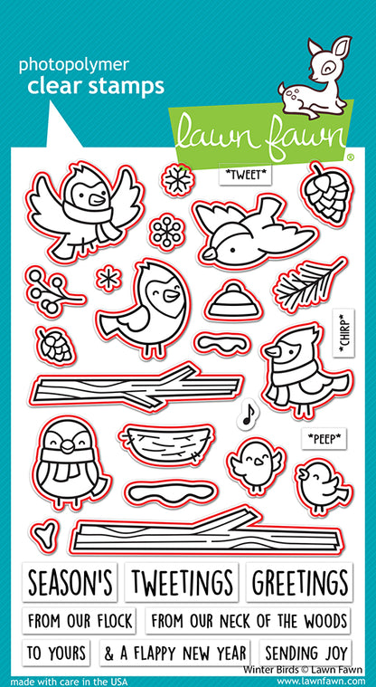 Lawn Fawn - Winter Birds Lawn Cuts - Stanzschablonen