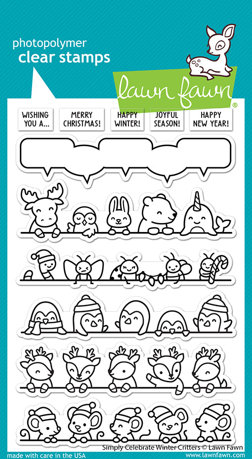 Lawn Fawn - Simply Celebrate Winter Critters - clear stamp set 4x6