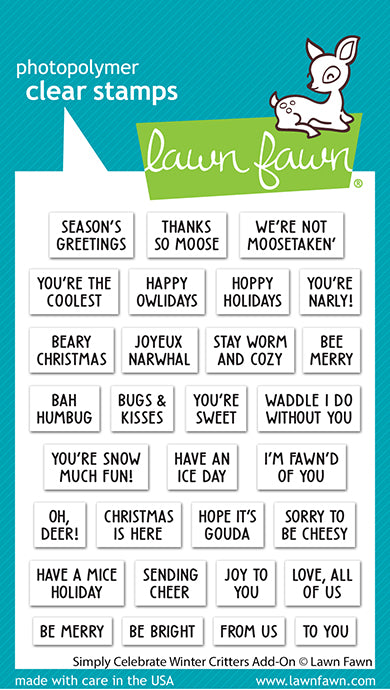 Lawn Fawn - Simply Celebrate Winter Critters Add-On - clear stamp set 3x4