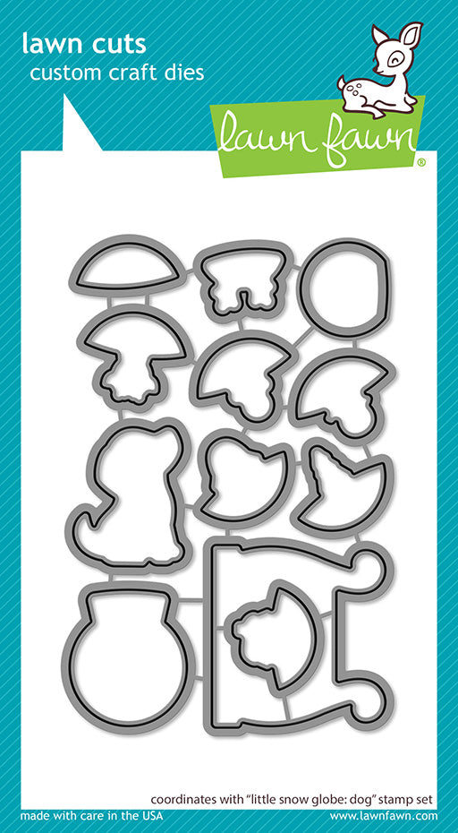 Lawn Fawn - Little snow globe: Dog - lawn cuts - Stanzschablonen