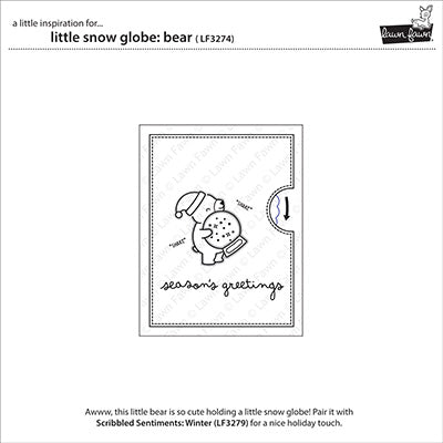 Lawn Fawn - Little snow globe: Bear - clear stamp set 3x4