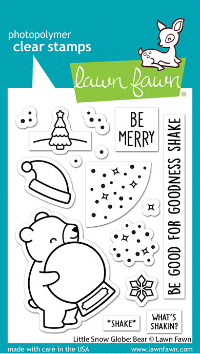 Lawn Fawn - Little snow globe: Bear - clear stamp set 3x4
