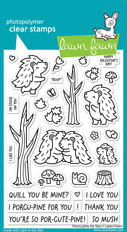 Lawn Fawn - Porcu-pine for you - clear stamp set 4x6