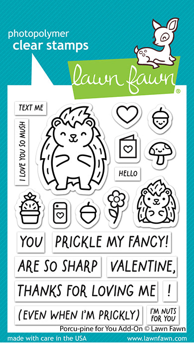 Lawn Fawn - Porcu-pine for you add-on - clear stamp set 3x4 
