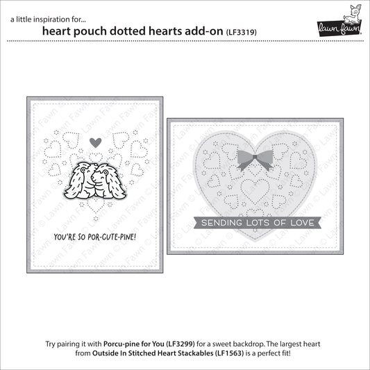 Lawn Fawn - Heart pouch dotted hearts add-on - Stand Alone Stanzen