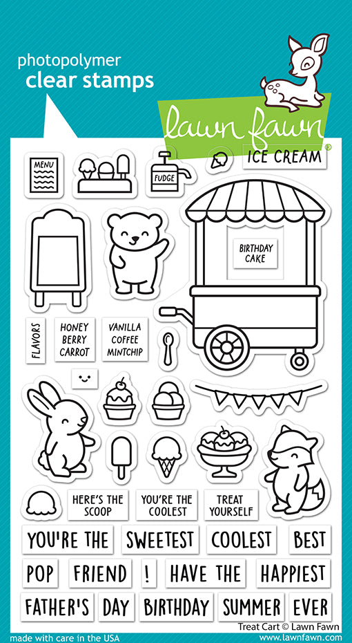 Lawn Fawn Treat Cart Clear Stamp 4x6
