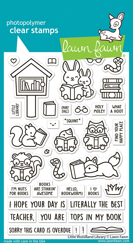 Lawn Fawn - Little Woodland Library - 4x6 Stempel