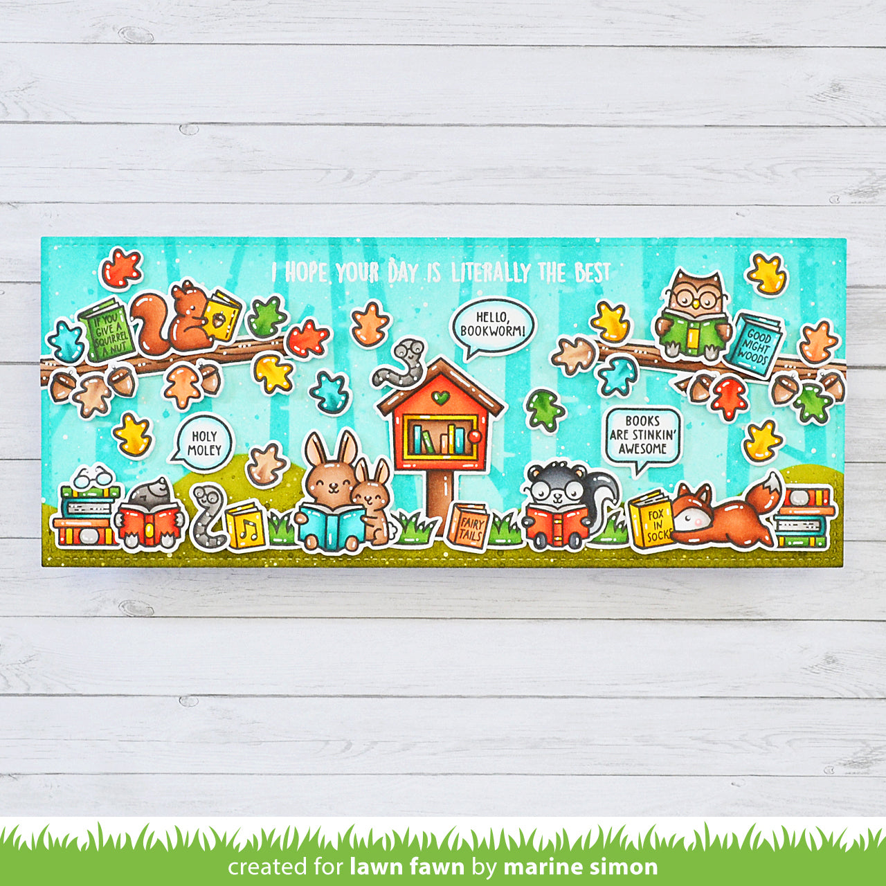Lawn Fawn - Little Woodland Library Add-On - 2x3 Stempel