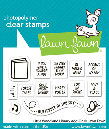 Lawn Fawn - Little Woodland Library Add-On - 2x3 Stempel