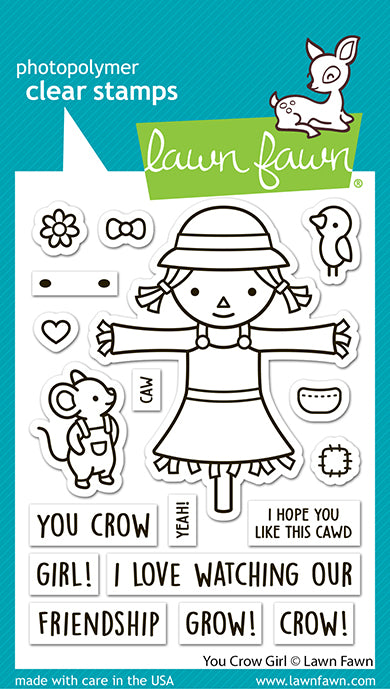 Lawn Fawn You Crow Girl Stempel 3x4