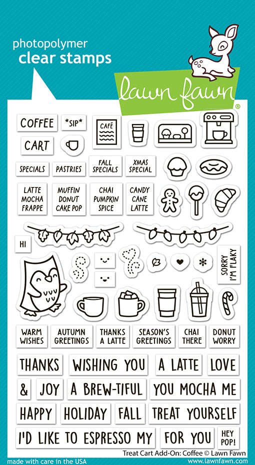 Lawn Fawn Treat Cart Add-On: Coffee 4x6 Stempel