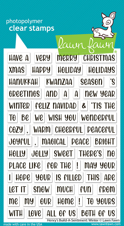 Lawn Fawn Henry's Build-A-Sentiment: Winter Stempel 4x6