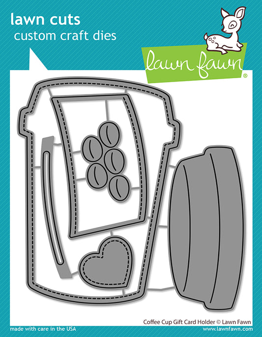 Lawn Fawn Coffee Cup Gift Card Holder Stand Alone Stanzen