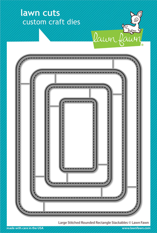Lawn Fawn - Large Stitched Rounded Rectangle Stackables - Stand Alone Stanzen